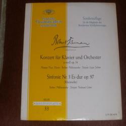 SCHUMANN Konzert Für Klavier Und Orchester / Sinfonie Nr. 3 Es-dur Op. 97 Виниловая пластинка 